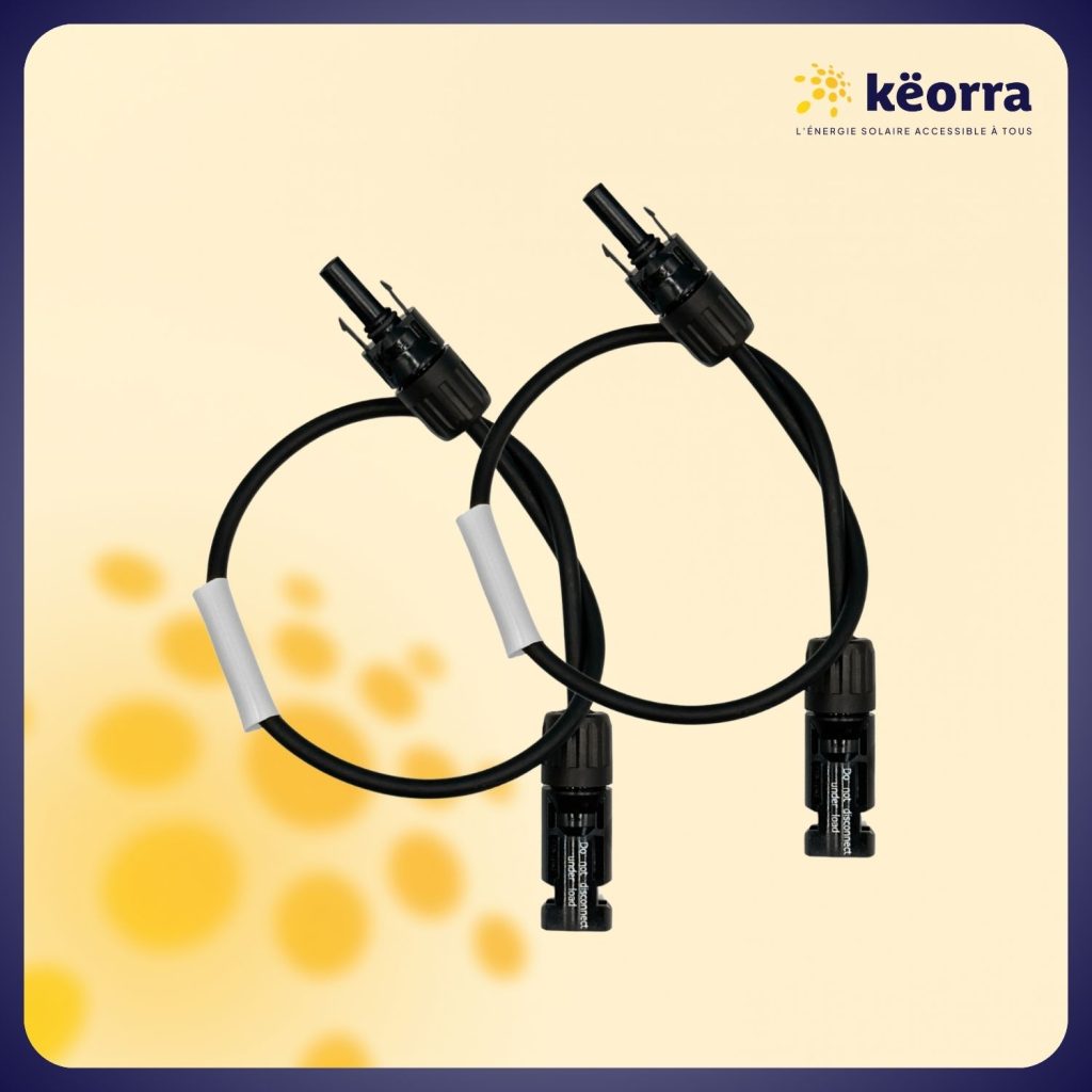2x0,5m Allonge câble solaire 4mm² – MC4 – (Noir – Noir)