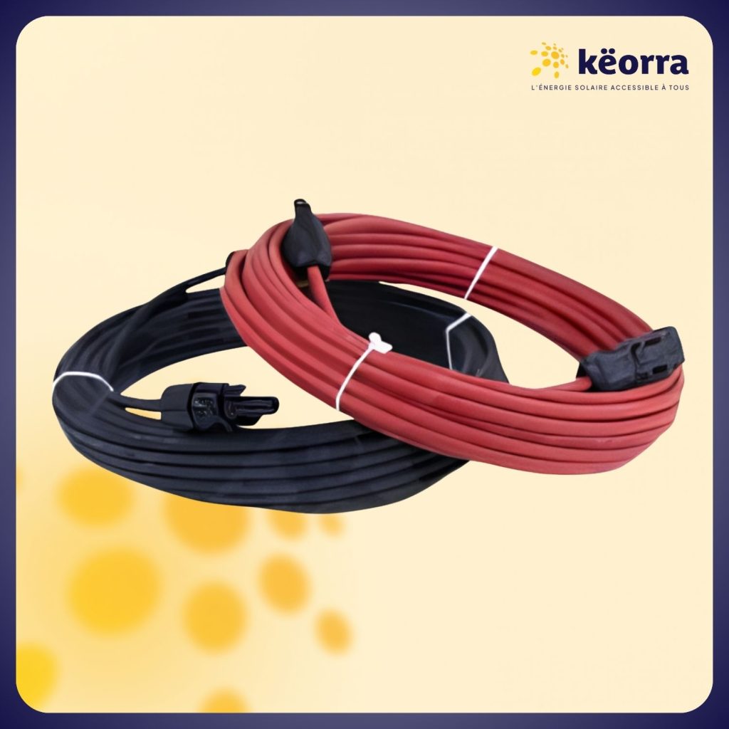 2x10m Allonge câble solaire 4mm² – MC4 – (Noir – Rouge)