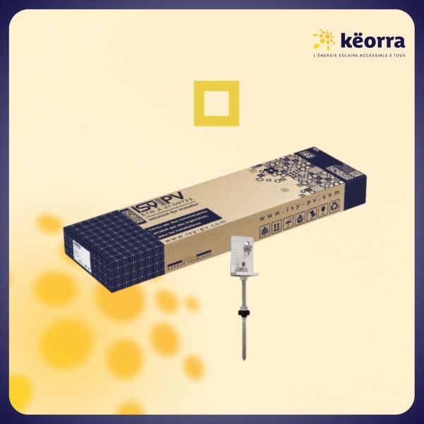Fixation pour 4 panneaux solaires pour toit avec ossature bois