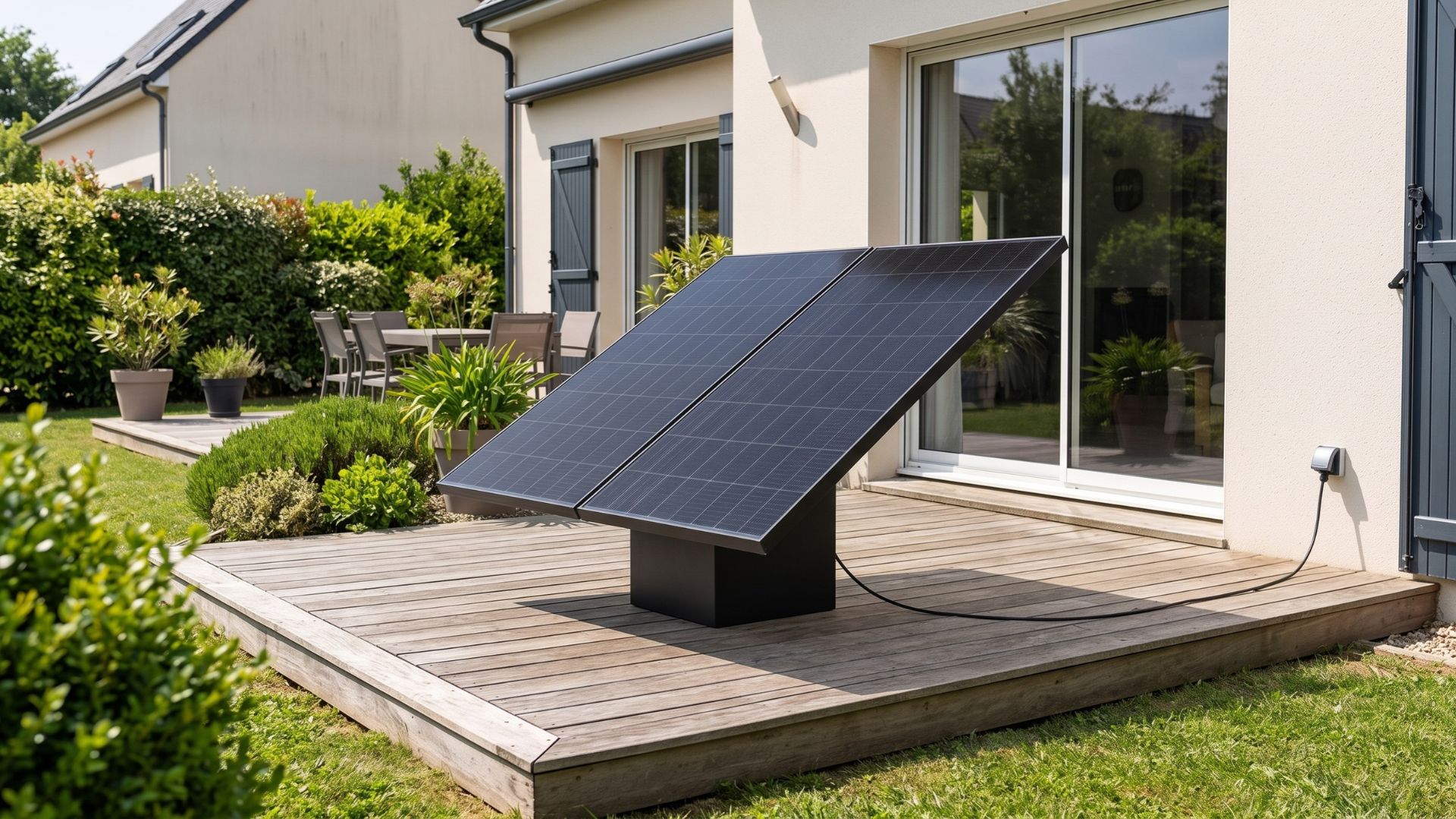 Déclaration panneau solaire : station solaire plug and play posée au sol en autoconsommation